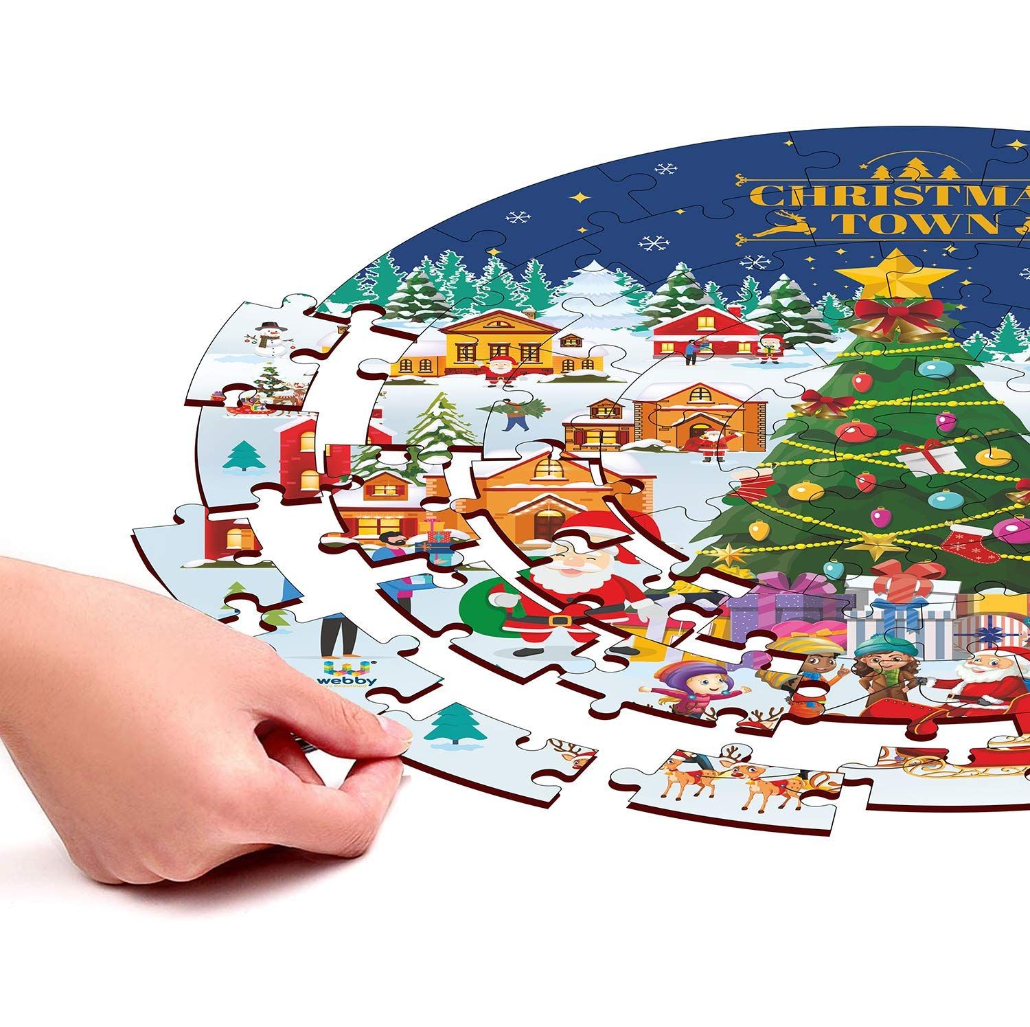 Webby Wooden Christmas Town Puzzle