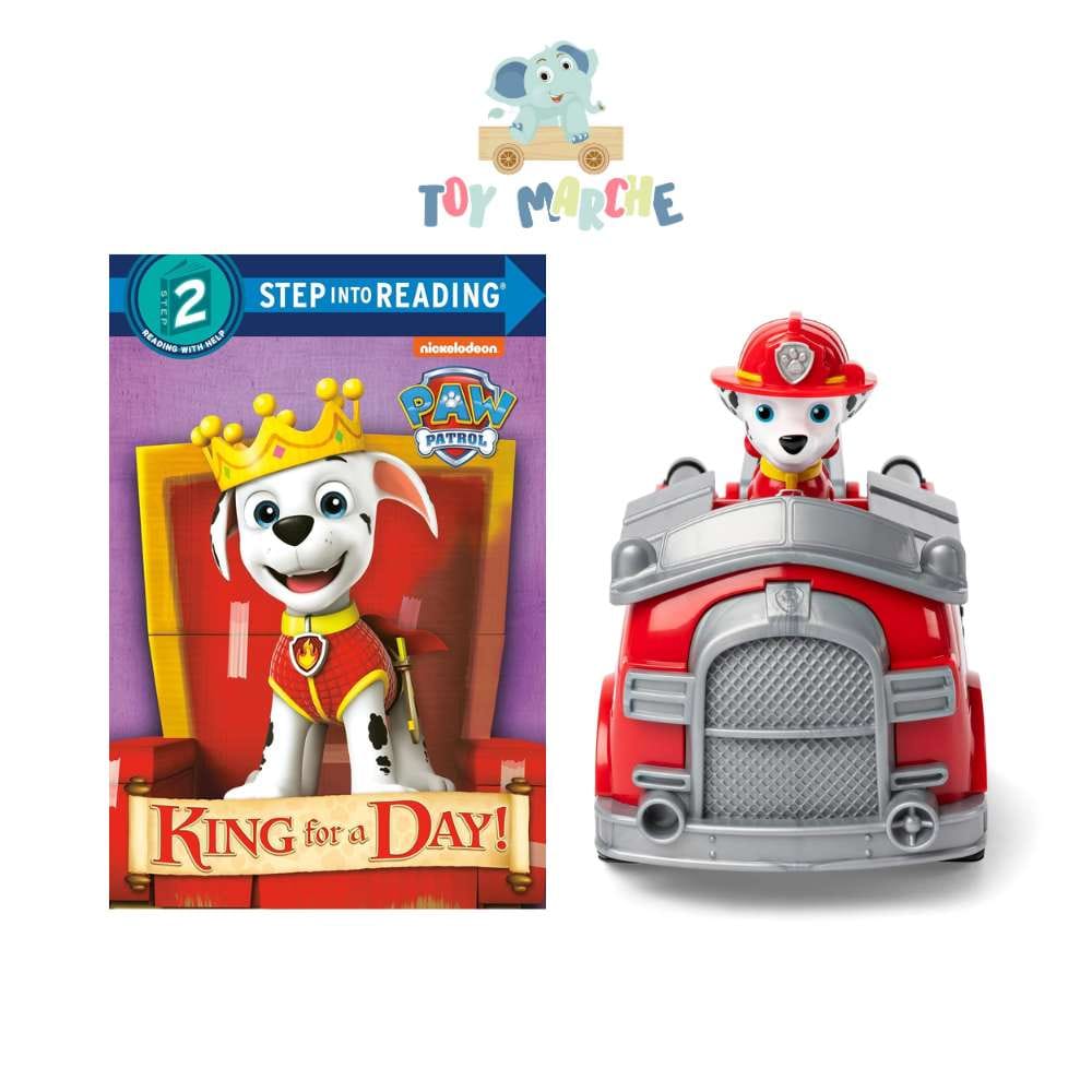 Paw Patrol Marshall Fire Engine with Marshall Figure And King for a Day (Step Into Reading Level 2)