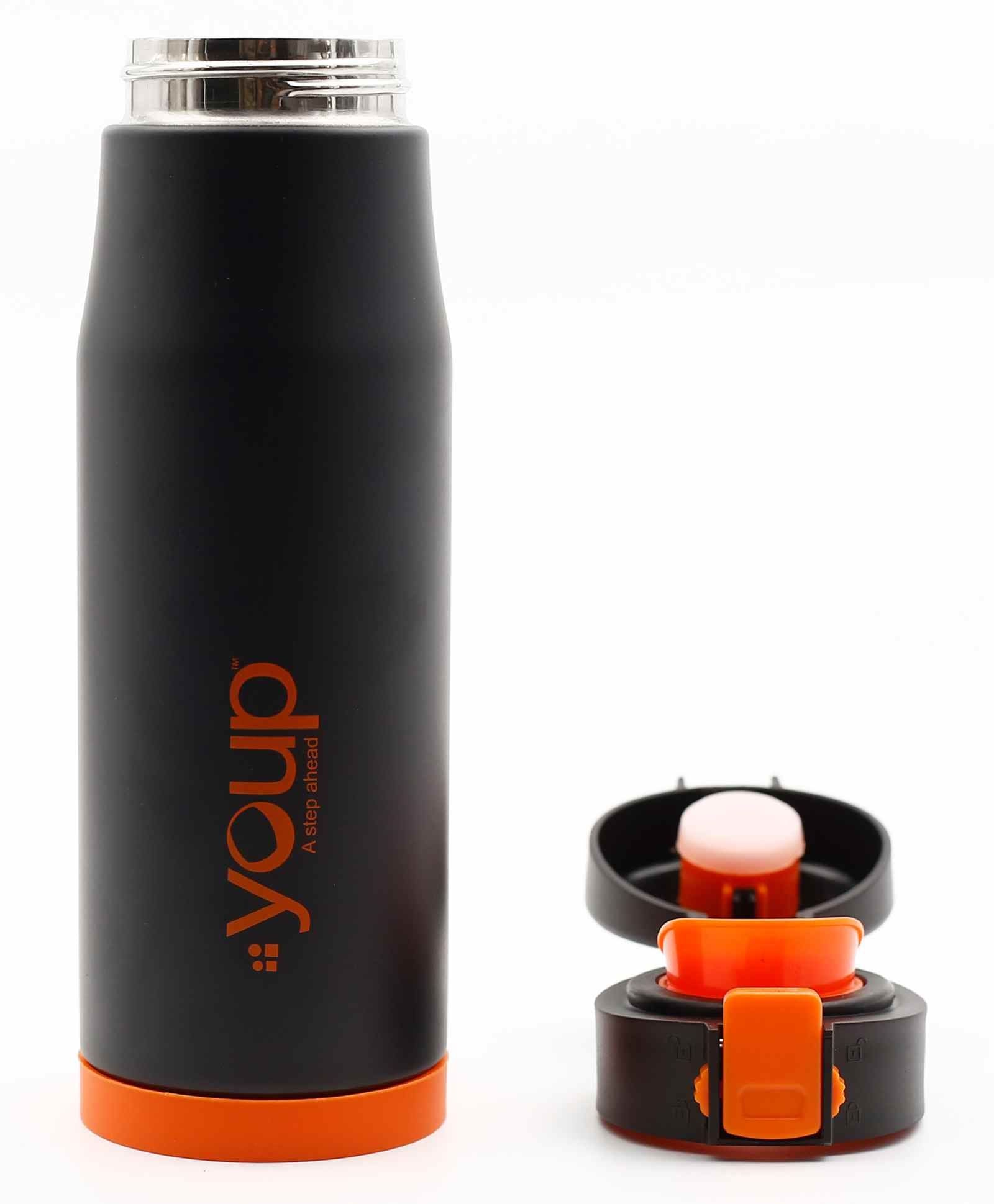 Youp Blacky Thermo Steel Bottle 600 ml - Orange