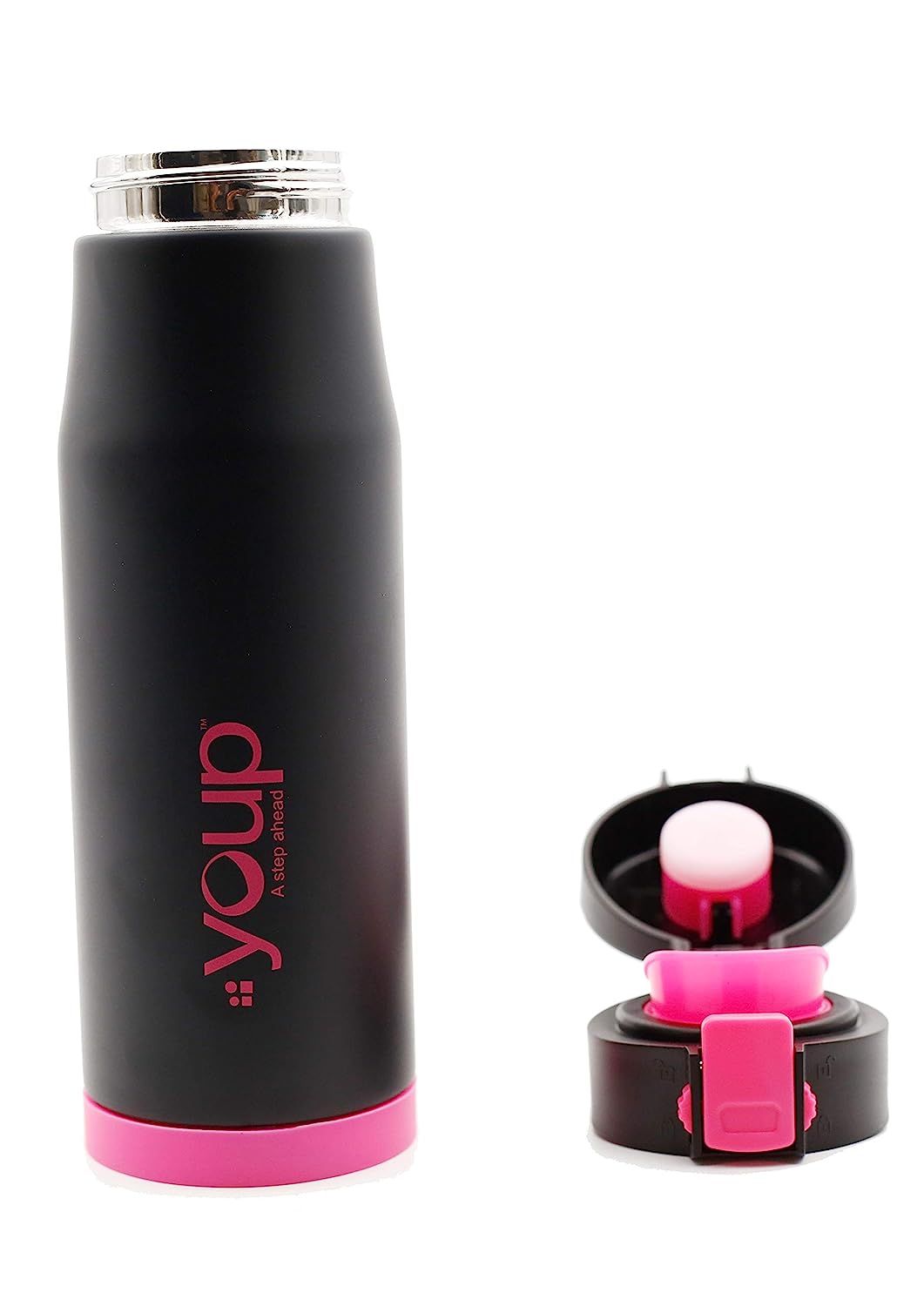 Youp Blacky Thermo Steel Bottle 600 ml - Pink