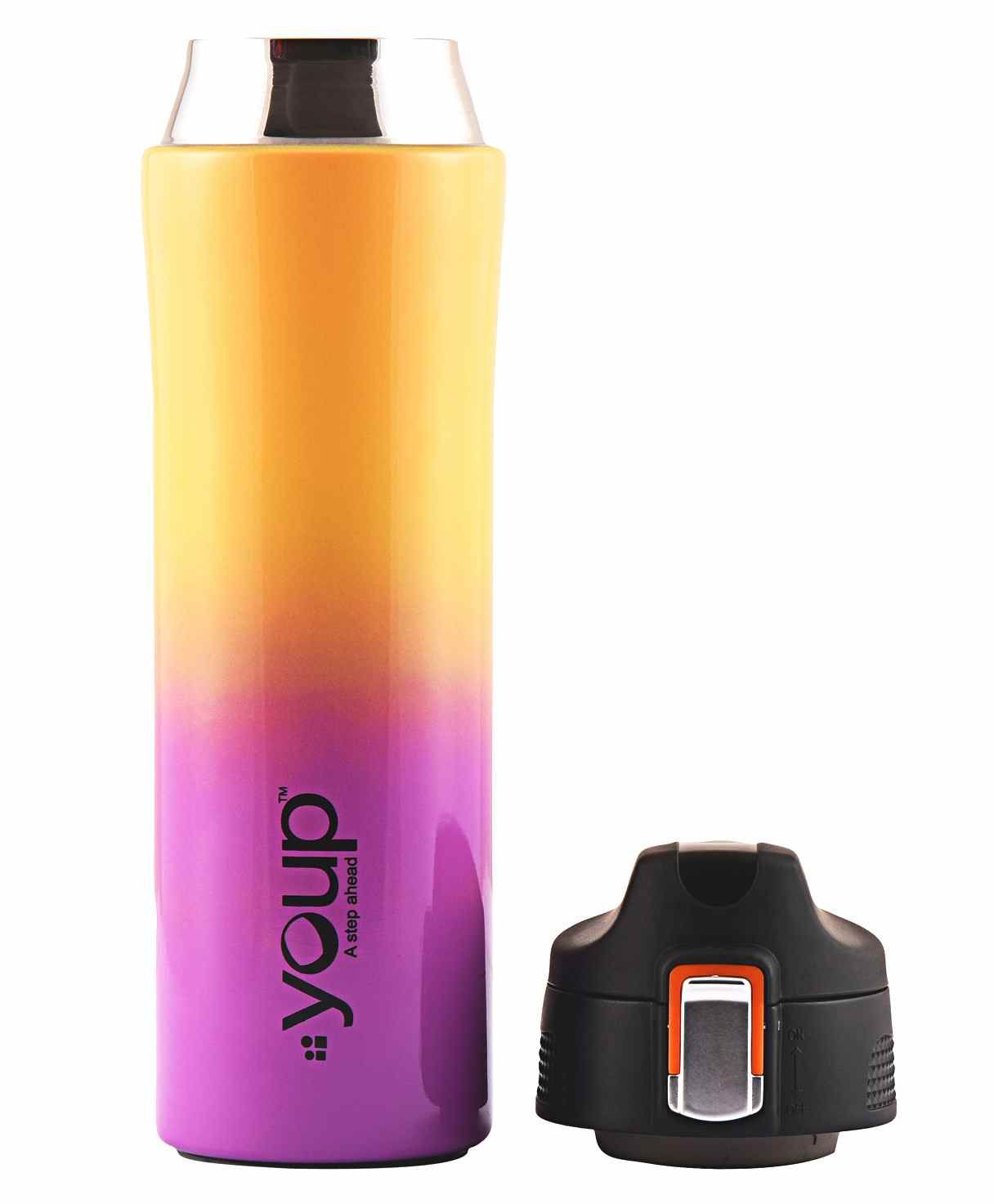 Youp Lexus Thermo Steel Bottle 600ml - Yellow and Pink