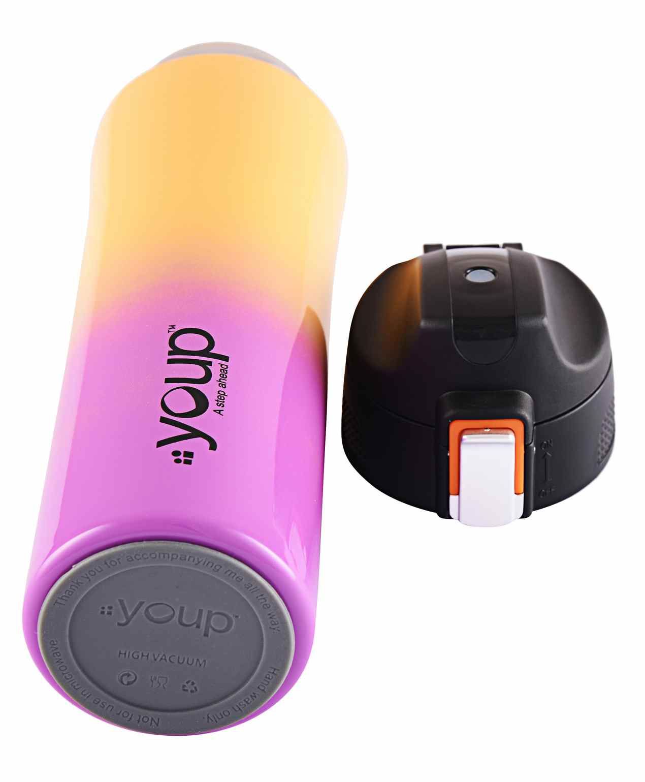 Youp Lexus Thermo Steel Bottle 600ml - Yellow and Pink