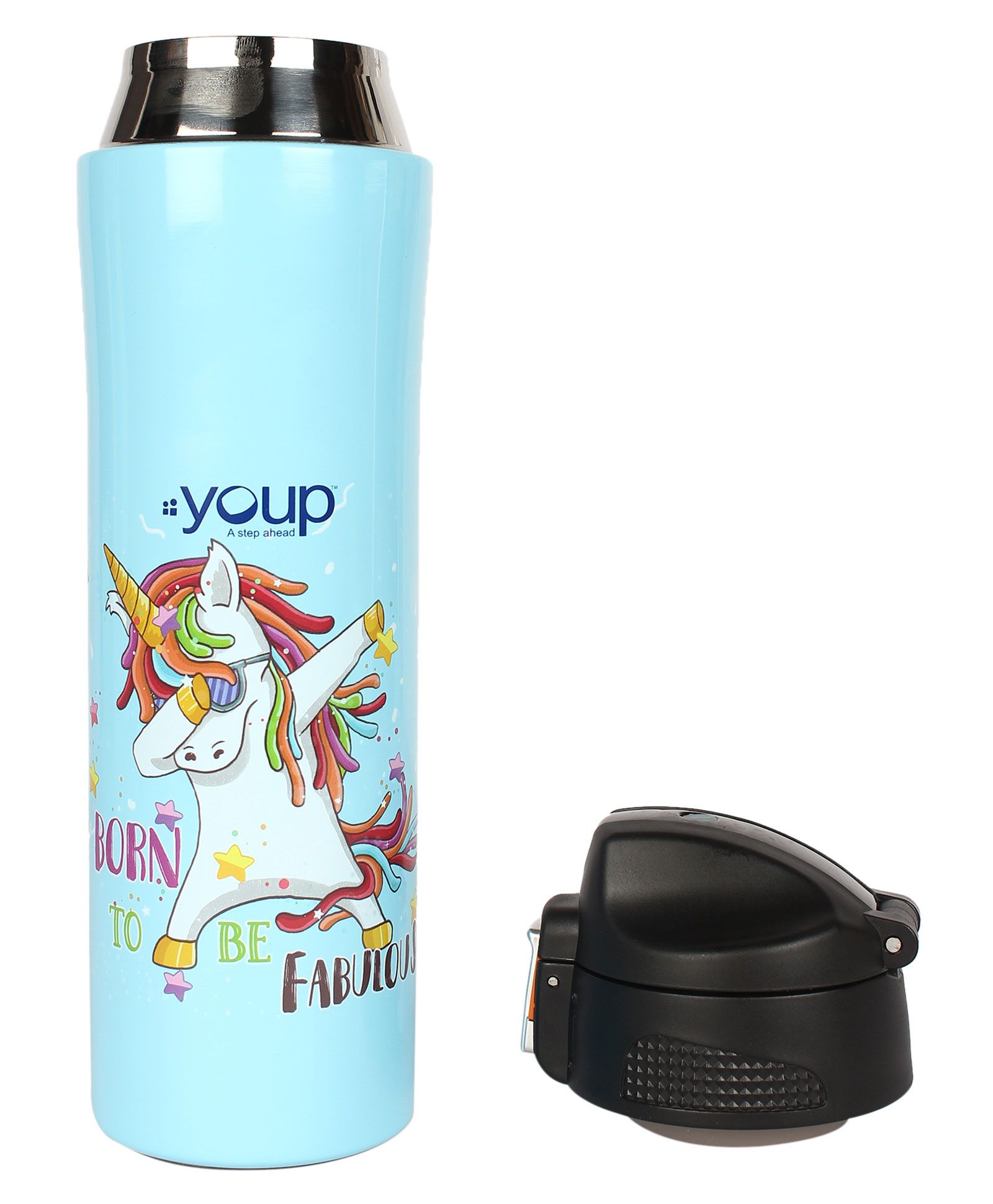 Youp Rolex Thermo Steel Bottle 500ml - Unicorn - Blue