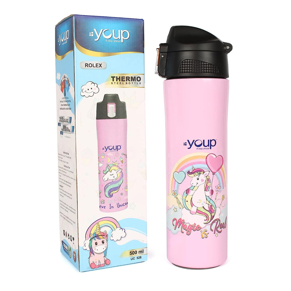 Youp Rolex Thermo Steel Bottle Unicorn And Smily Kiddos Fancy Slap band Unicorn
