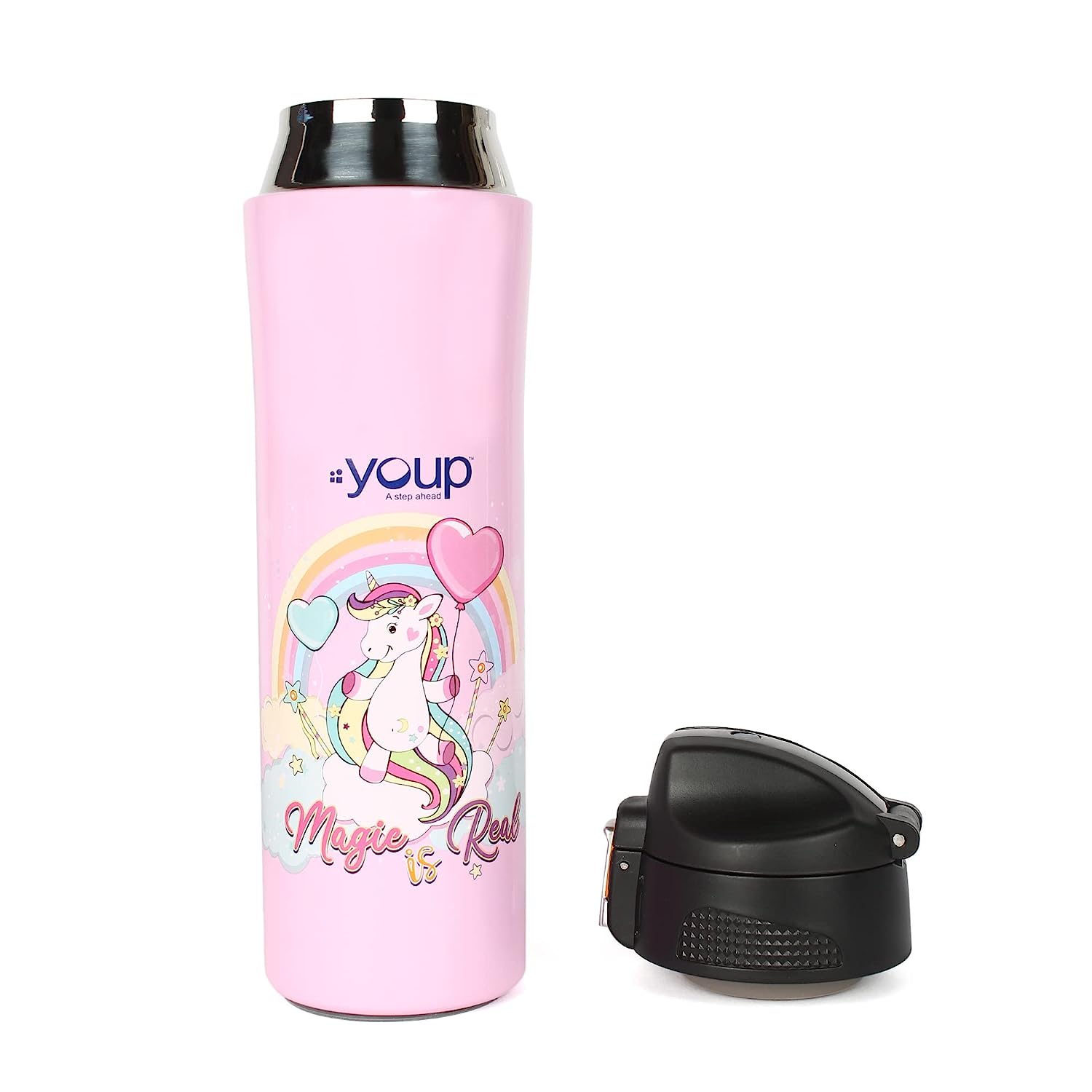 Youp Rolex Thermo Steel Bottle 500ml - Unicorn - Pink