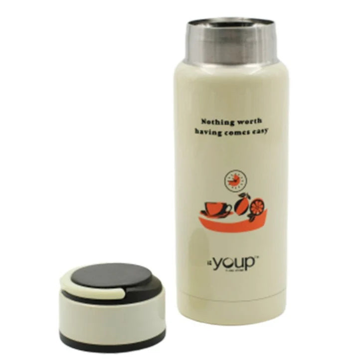 Youp Thermosteel insulated soft yellow color kids water bottle - 260 ml