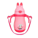 Youp Wiggly Thermo Steel Bottle 350ml - Owl Print - Pink
