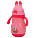 Youp Wiggly Thermo Steel Bottle 350ml - Owl Print - Pink
