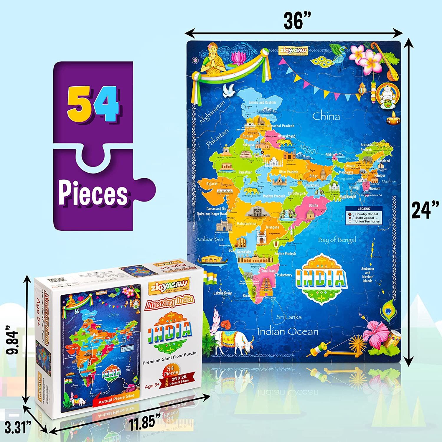 Zigyasaw Amazing India Premium Giant Floor Puzzle