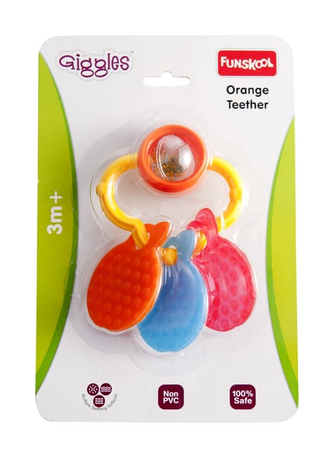 ORANGE TEETHER RATTLE