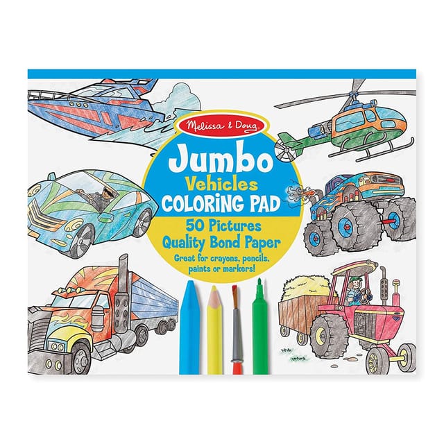 Melissa & Doug Jumbo Coloring Pad Vehicles