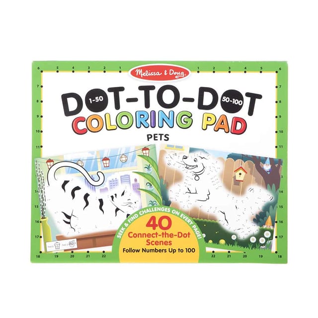 Melissa & Doug 123 Dot-To-Dot Coloring Pads - Pets