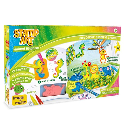 STAMP ART ANIMAL KINGDOM COLOURING BOOK