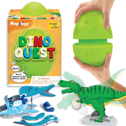 Imagimake Mapology Dino Quest - Tyrannosaurus Rex, Mosasaurus and Ankylosaurus