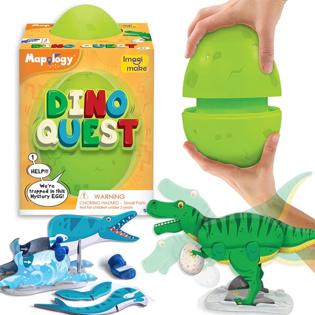 Imagimake Mapology Dino Quest - Tyrannosaurus Rex, Mosasaurus and Ankylosaurus