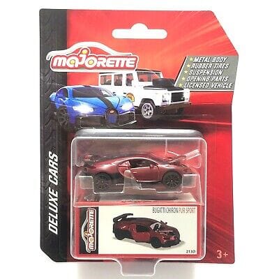 Majorette Die Cast Deluxe Cars Bugatti Chiron Pur Sport Red