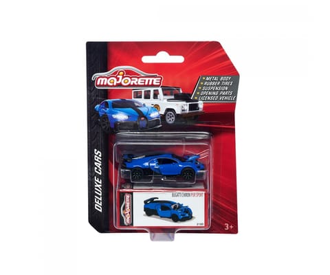 Majorette Die Cast Deluxe Cars Bugatti Chiron Pur Sport Blue