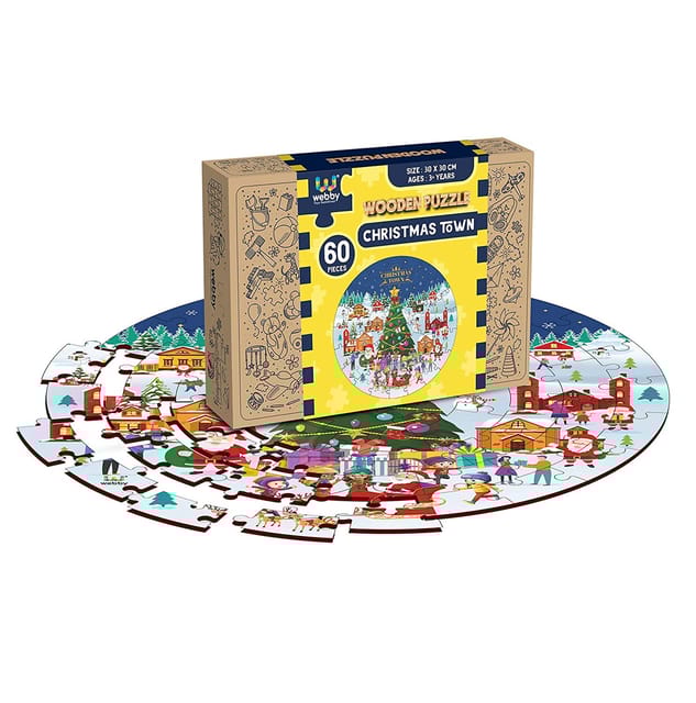 Webby Wooden Christmas Town Puzzle