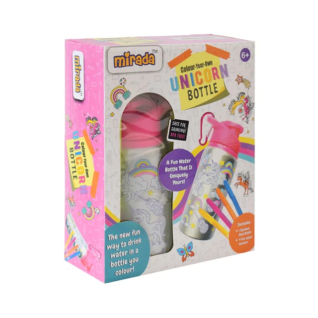 Mirada Colour Your Own Unicorn Bottle