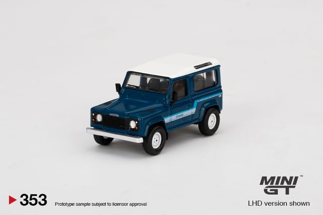 Mini GT Die Cast Land Rover Defender 90 County Wagon Stratos Blue