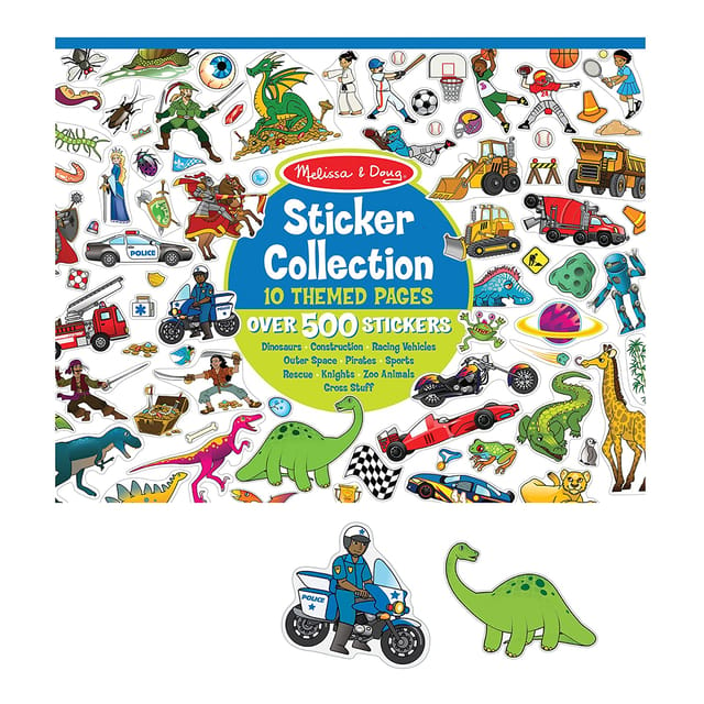 Melissa & Doug Reusable Sticker Pad - Arts & Crafts, Dinosaurs, Vehicles, Space, and More (500+ Stickers)