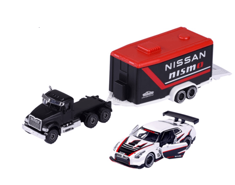 Majorette Race Trailer Mack Granite Nissan GT-R Nismo GT3