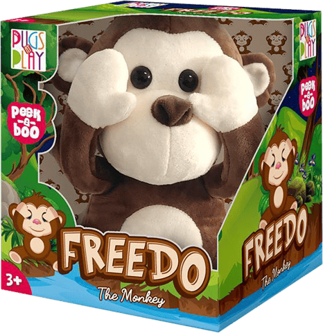 Fuzzbuzz Pugs At Play - Peek-A-Boo Freedo Monkey
