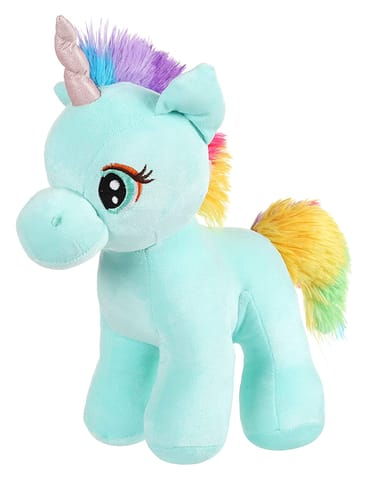 Mirada 29cm Standing Unicorn with Glitter Horn - Cyan