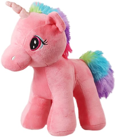 Mirada 29cm Standing Unicorn with Glitter Horn - Coral