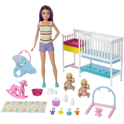 Barbie Skipper Babysitters Inc Nap ‘n' Nurture Nursery Dolls And Playset