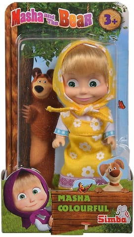 Simba Masha And The Bear Colourful Masha Doll - Yellow