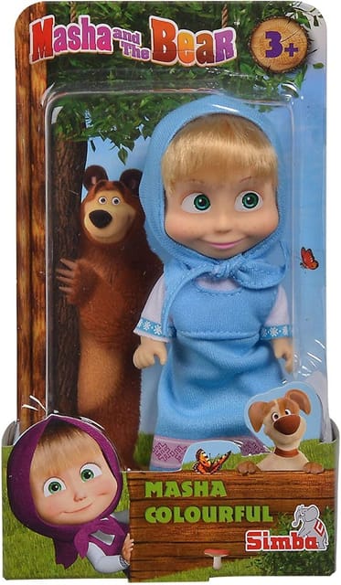 Simba Masha And The Bear Colourful Masha Doll - Blue