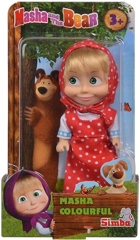 Simba Masha And The Bear Colourful Masha Doll - Red