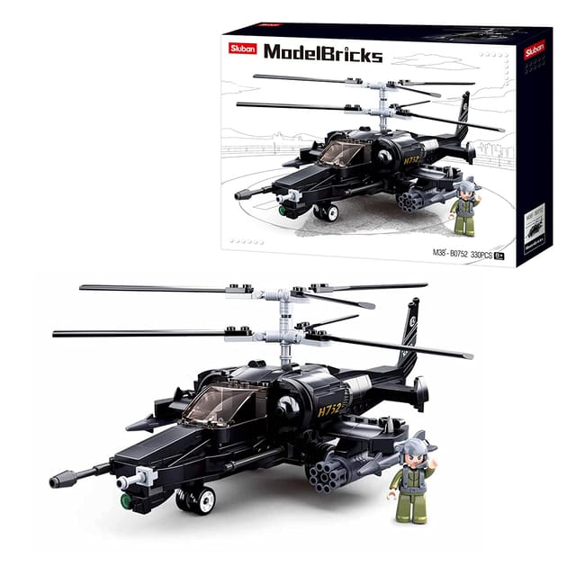 Sluban Model Bricks Ka-50 Black Shark