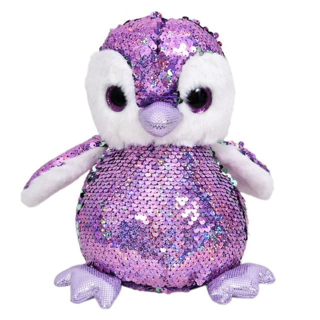 Mirada Purple Sequin Cute Plush Penguin With Glitter Eye