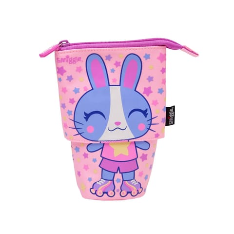 Smiggle Movin' Stand N' Slide 2 In 1 Pencil Case - Pink Bunny