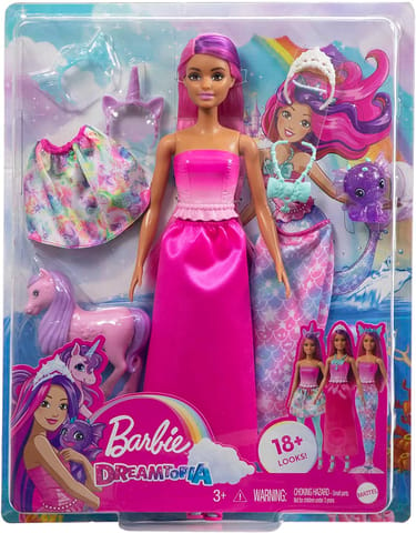 Barbie Doll and Fantasy Pets, Dress-Up Doll, Mermaid Tail and Skirt