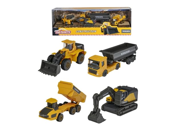 Majorette Construction Volvo 4 Car Giftpack