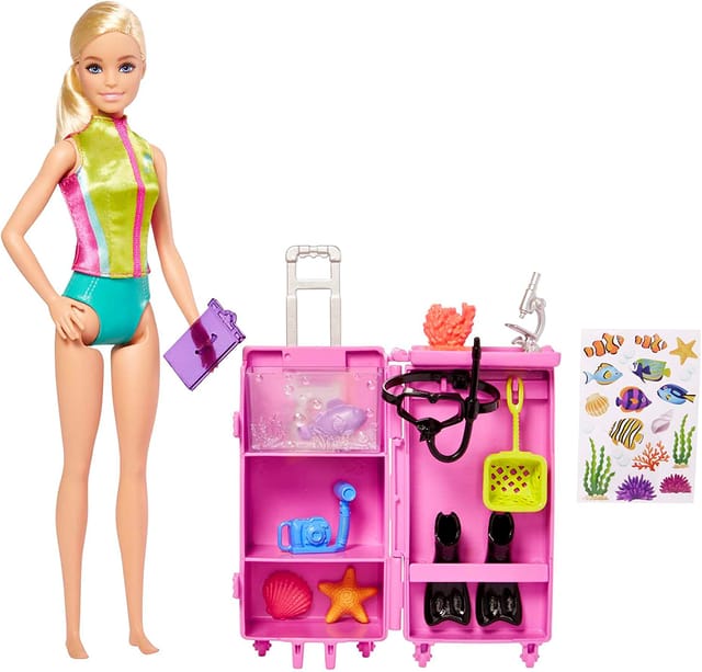 Barbie Marine Biologist Doll And Accessories, Mobile Lab Playset With Doll