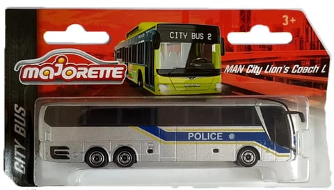 Majorette Die Cast City Bus - MAN City Lions Coach L Police