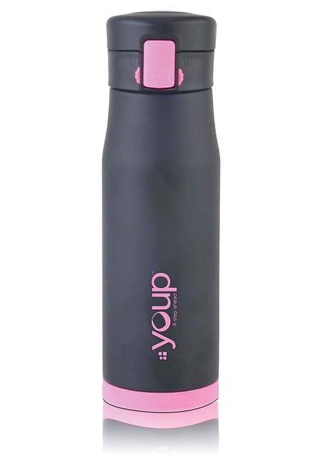 Youp Blacky Thermo Steel Bottle 600 ml - Pink