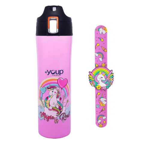 Youp Rolex Thermo Steel Bottle Unicorn And Smily Kiddos Fancy Slap band Unicorn