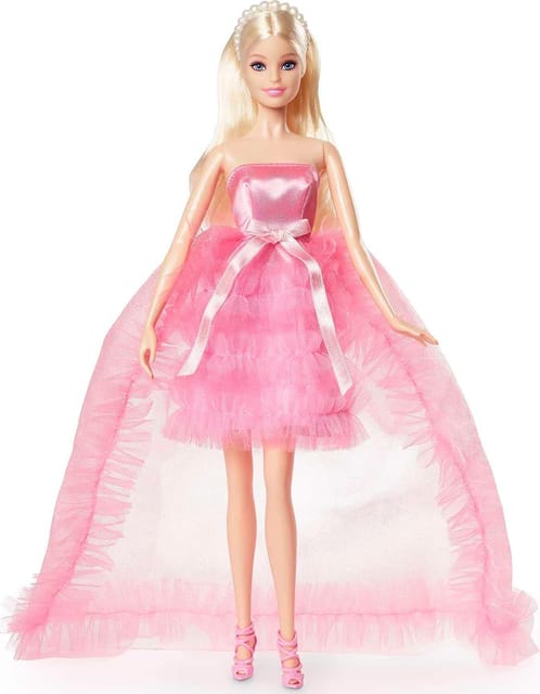 Barbie Doll, Birthday Wishes, Giftable, Blonde In Pink Dress