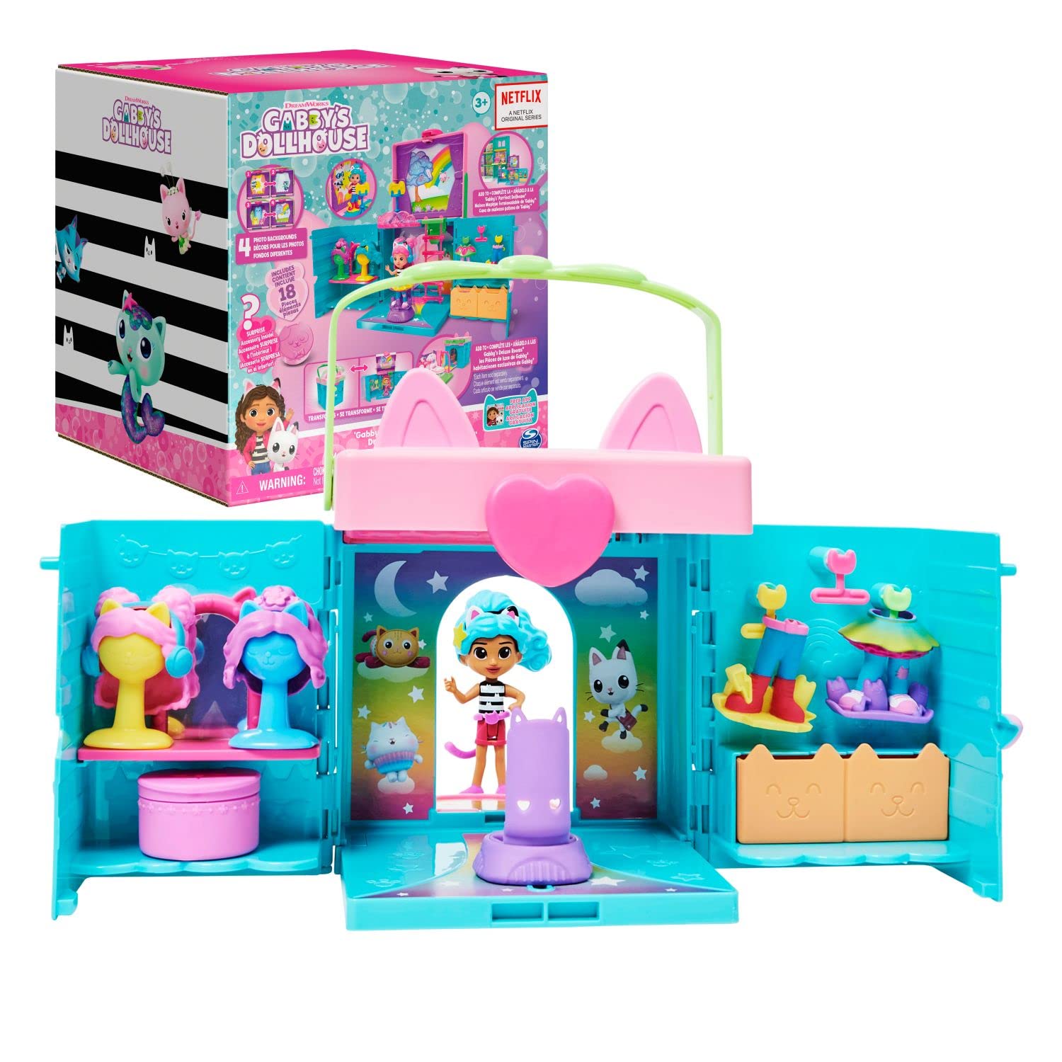Gabby's Dollhouse, Dress-Up Closet Portable Playset with a Gabby