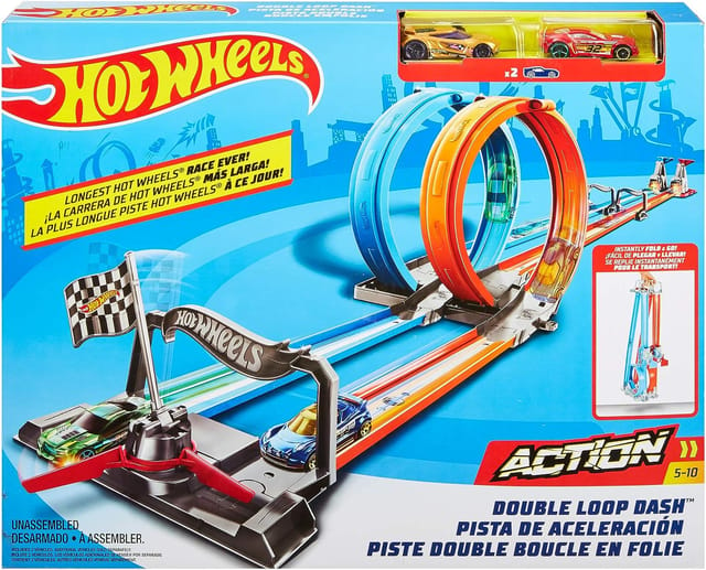 Hot Wheels Double Loop Dash Track Set