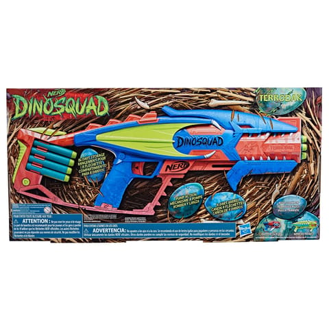 Hasbro NERF DinoSquad Terrodak, 12 Nerf Elite Darts, Dinosaur Design, 4 Dart Toy Foam Nerf Blaster