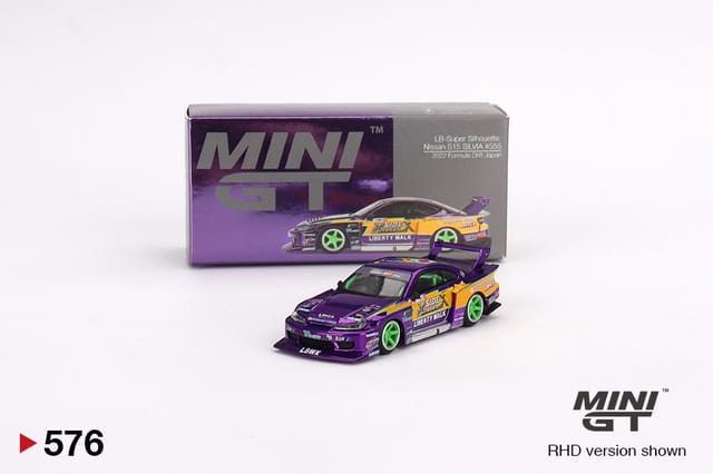 Mini GT Nissan S15 Silvia LBsuper Silhouette 555 2022 Formula Drift JA