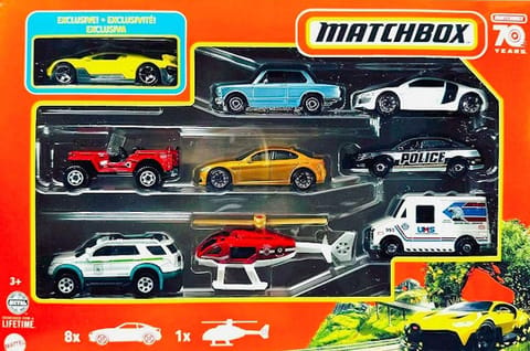 Matchbox 9 Car Pack With MB1211 Bugatti Divo