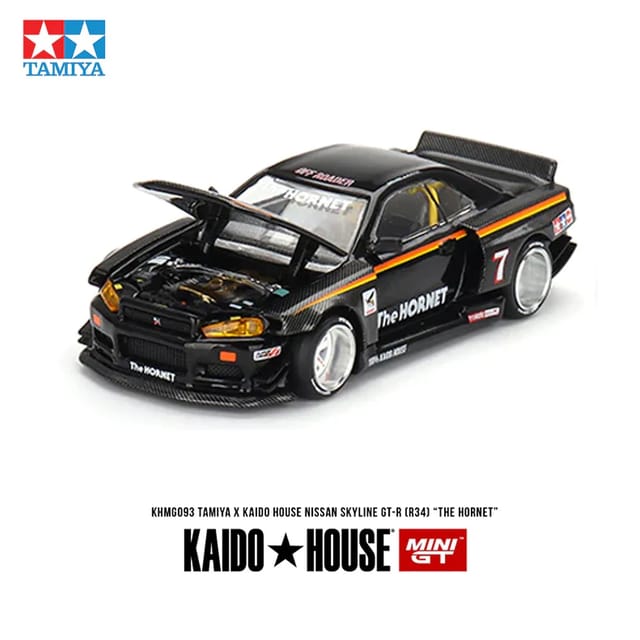 Mini GT Nissan Skyline GTR R34 Kaido Works Tamiya Hornet