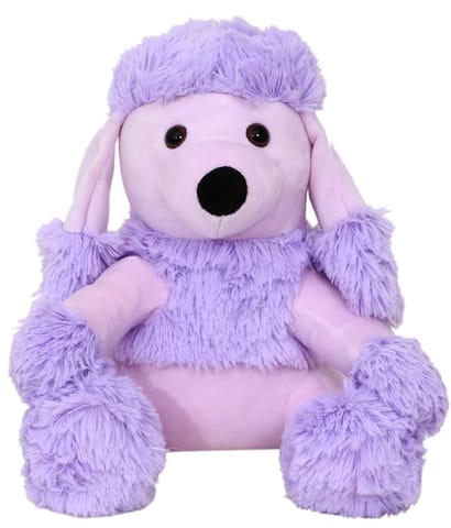 Mirada Lavender Cute Plush Poodle Coin Bank Stuffed Soft Toy - 25 Cm